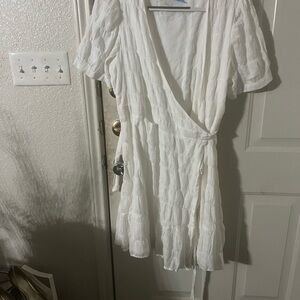 Elegant White Wrap Dress